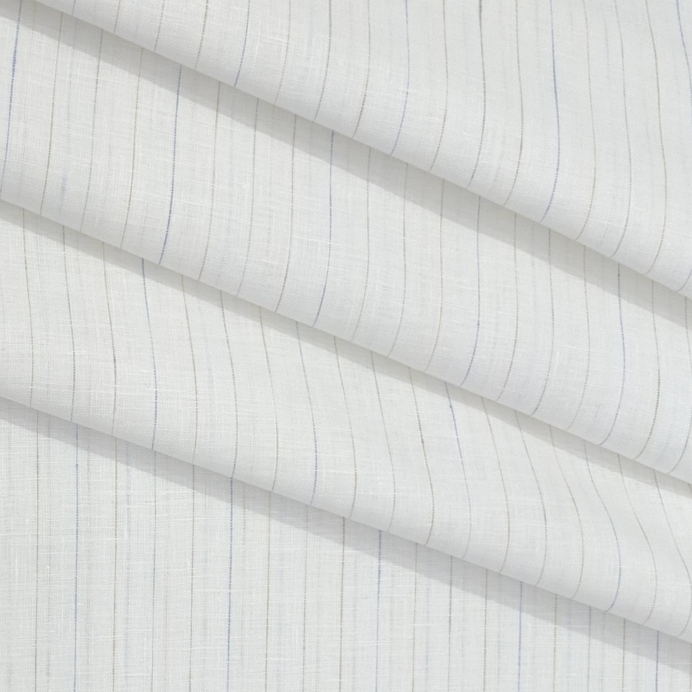 Shirt Fabric Linen Club Pure Linen 80Lea×80Lea Lining Colour Brown N Blue